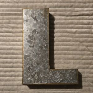 Galvanized Metal Wall Letter "L" Decor